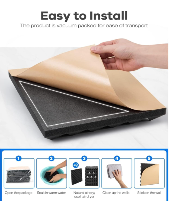 sound proof room pyramid foam panels design