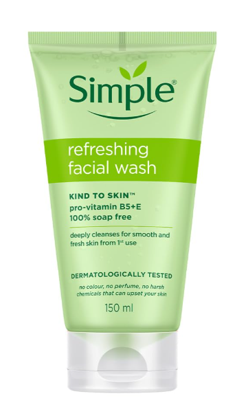 Simple Kind To Skin Refreshing Facial Wash bottle