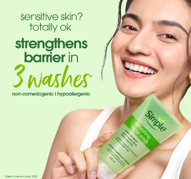 Simple Kind To Skin Refreshing Facial Wash bottle