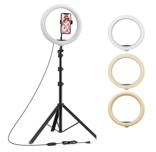 Tygot 10 inches LED ring light with tripod stand for YouTube setup gadgets and video shooting