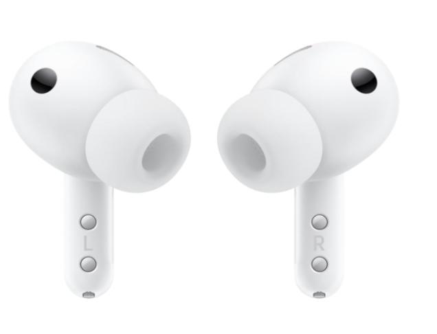 Samsung Galaxy Buds4 Pro White wireless earbuds with charging case