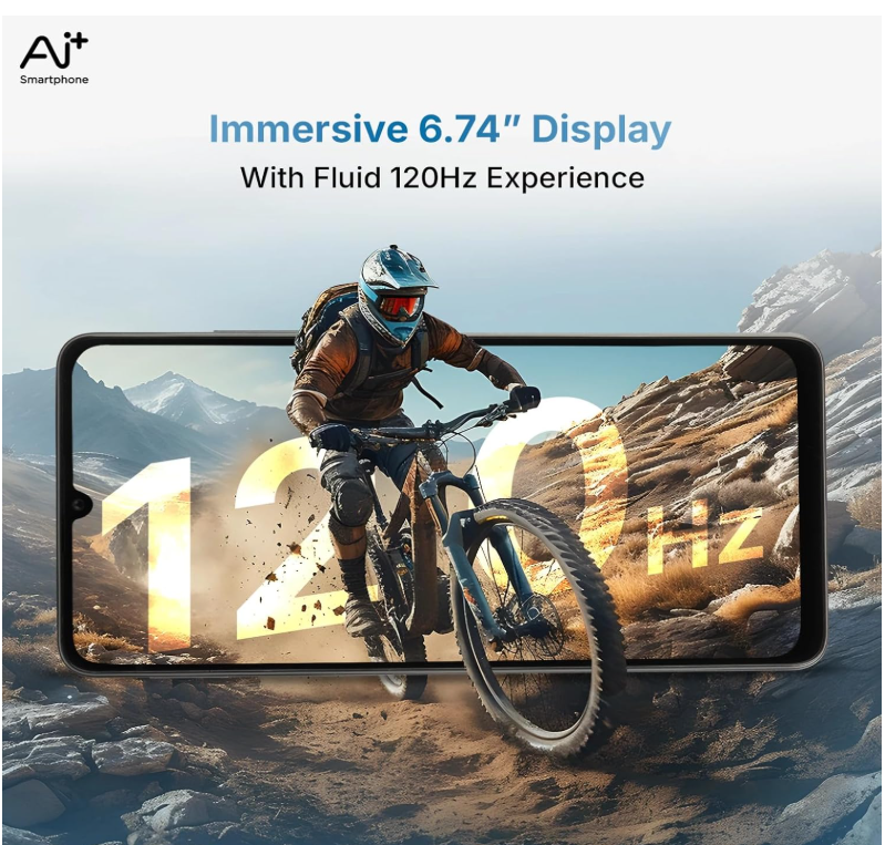 AI+ Nova 2 5G Black AI smartphone with 64GB storage, 4GB RAM and 5G connectivity