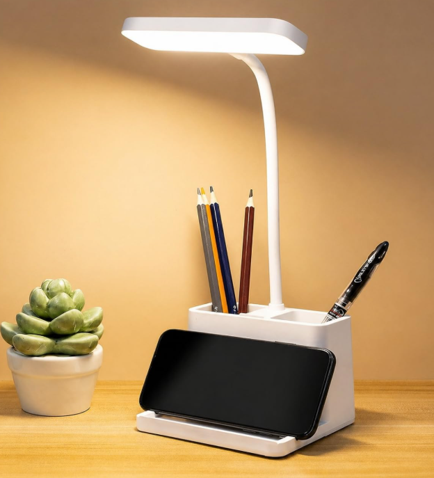 SaleOn LED Study Table Lamp for Students with Touch Control, Rechargeable 1800mAh Battery, Adjustable Desk Lamp for Study Table, Bedroom and Office Work