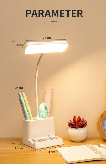 SaleOn LED Study Table Lamp for Students with Touch Control, Rechargeable 1800mAh Battery, Adjustable Desk Lamp for Study Table, Bedroom and Office Work
