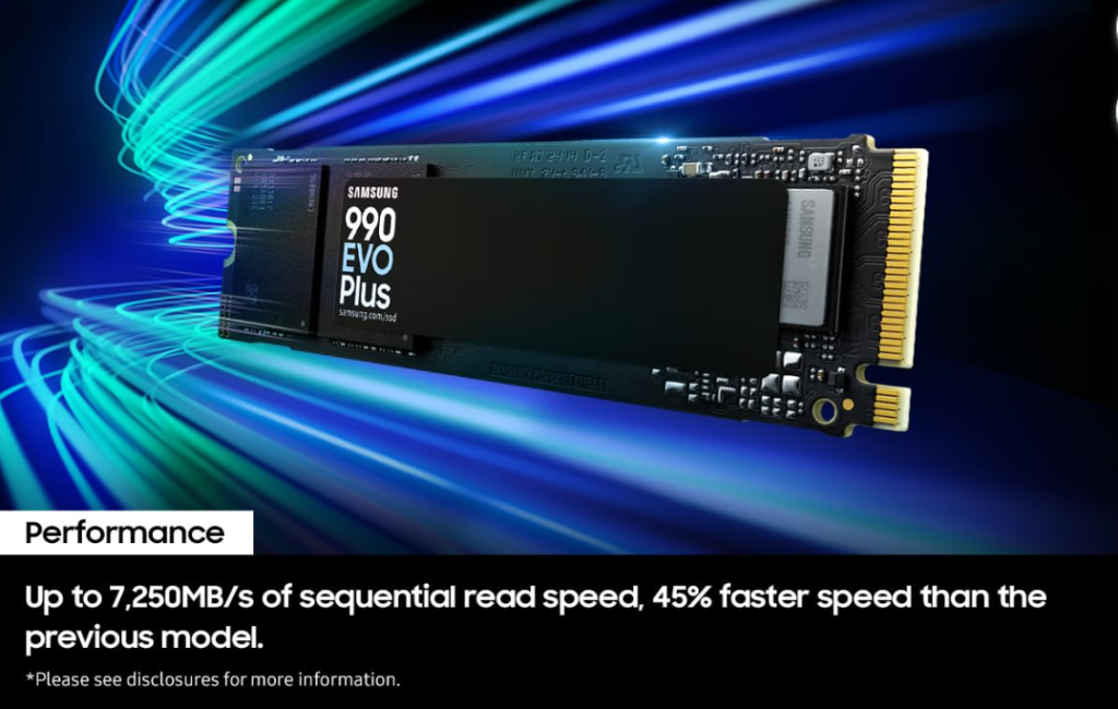 Samsung 990 EVO Plus SSD M.2 NVMe high-speed internal storage drive